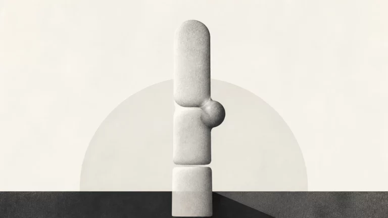 Ilustração editorial abstrata em tons de cinza sobre caroço no dedo da mão