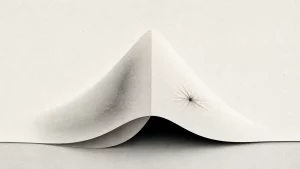 Ilustração editorial abstrata em tons de cinza sobre fibrose no nariz após rinoplastia