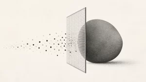 Ilustração editorial abstrata em tons de cinza sobre microalbuminúria exame