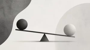 Ilustração editorial abstrata em tons de cinza sobre pH alto na urina