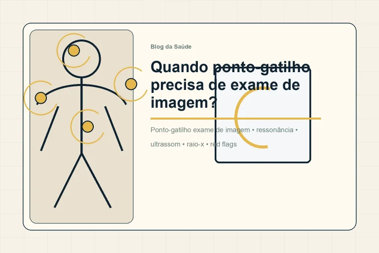 Ilustração mostra exame de imagem como ferramenta quando há sinais de alerta em ponto-gatilho.