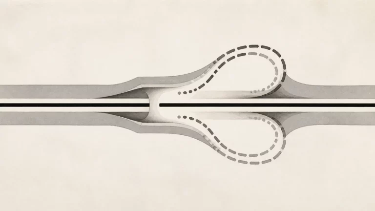 Ilustração editorial abstrata em tons de cinza sobre túnel do carpo volta após cirurgia